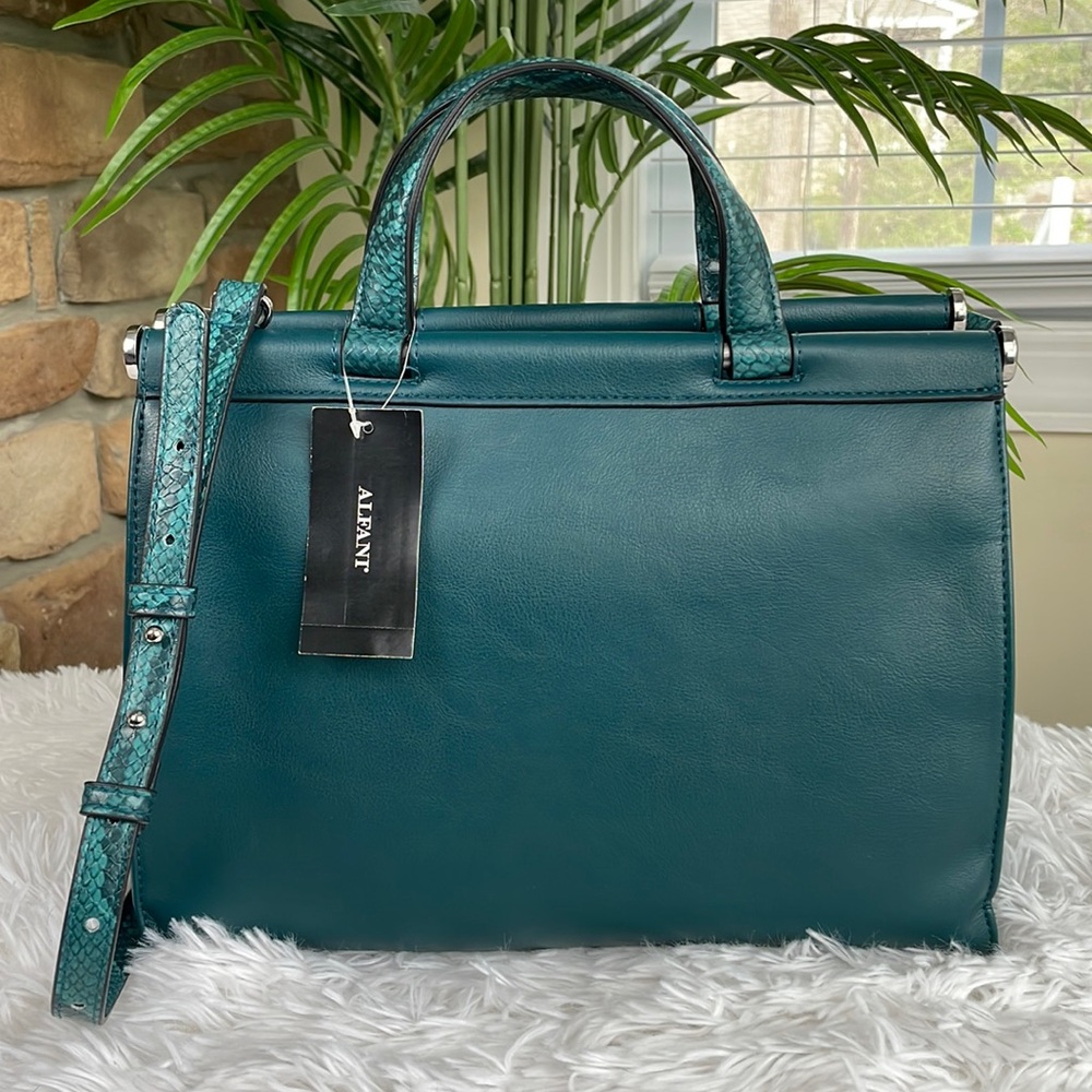 ALFANI ~ Dowel Satchel ~ Petrol Snake ~ NWT!